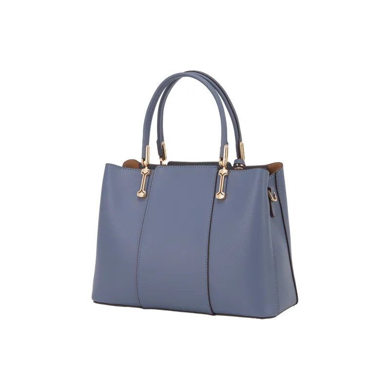 YEARCON Cow Leather With Microfiber Synthetic Leather Handbag Medium Size Women's Multicolor-7