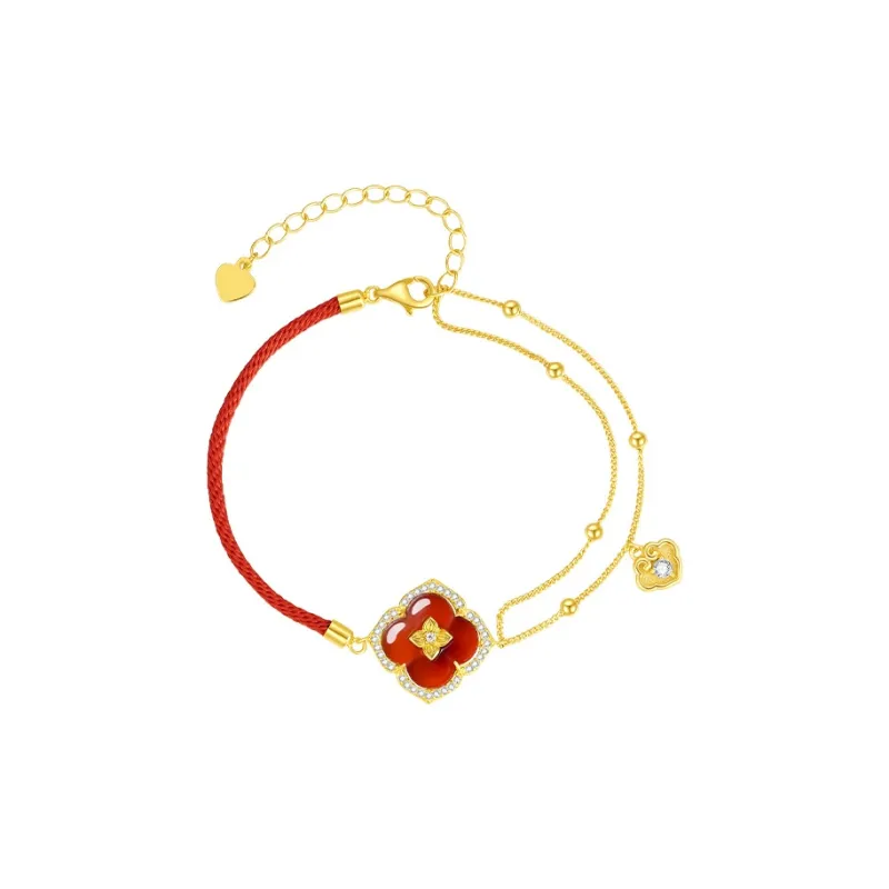 CHOW TAI SENG S925 Silver Agate Bracelets Women's-1