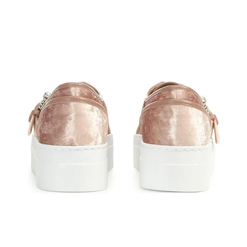SERGIO ROSSI SR Twenty Buckle Low-Top Skateboard Shoes 5cm Women's Pink-4