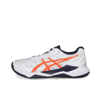 Asics Gel Tactic 12 Anti Slip Wear Resistant Low Top Badminton Shoes Unisex White Orange