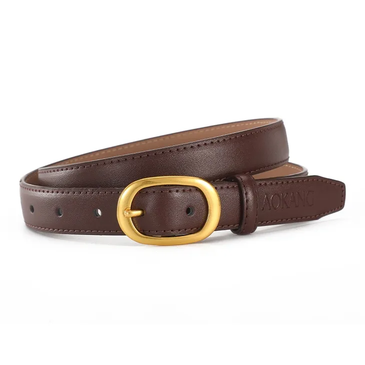 AOKANG Split Cow Leather Cow Split Leather Belts Women's 2.4cm-11