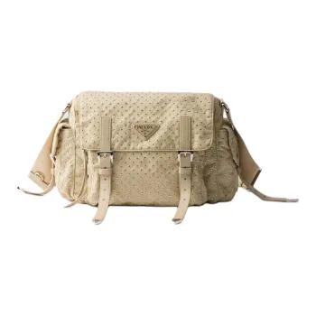 PRADA Reclycle Polyamide Shoulder Bag Women's Desert Yellow