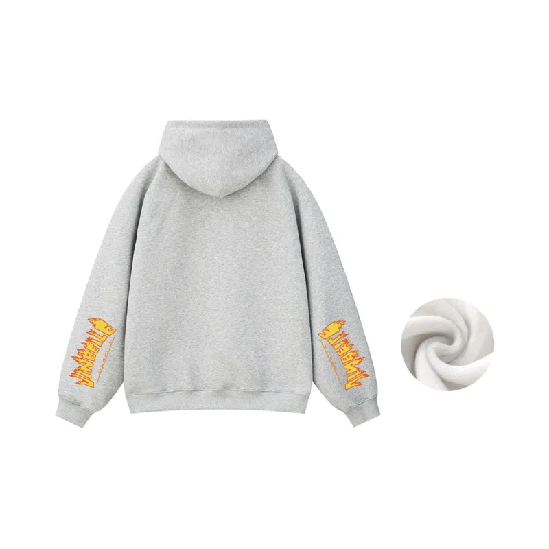JINBEILE Sweatshirt Unisex Hundred Flowers Gray-14
