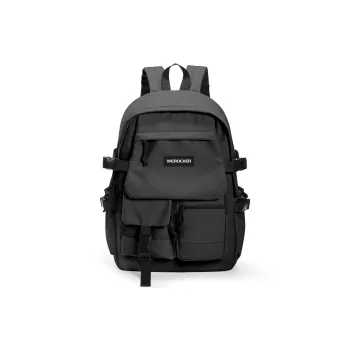 Werocker Fabric Backpack Laptop Bag Backpack Regular Unisex Black/Haze Blue
