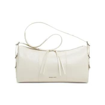 CHARLES&KEITH PU Shoulder Bag Large Size Women's Noir Black/Cream Milk White