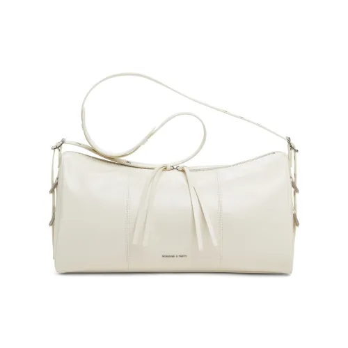 CHARLES&KEITH PU Shoulder Bag Large Size Women's Noir Black/Cream Milk White