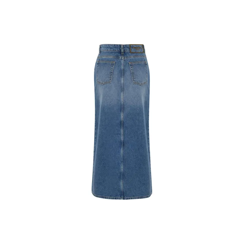 Twinset Denim Slit Midi Skirt-1