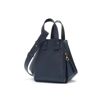 LOEWE Hammock Soft Grained Calfskin One Shoulder Handbags Women's Dark Marine Blue
