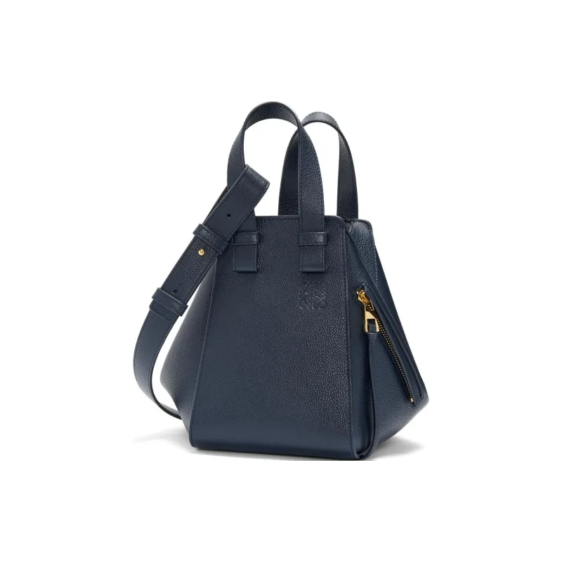 LOEWE Hammock Soft Grained Calfskin One Shoulder Handbags Women's Dark Marine Blue-0