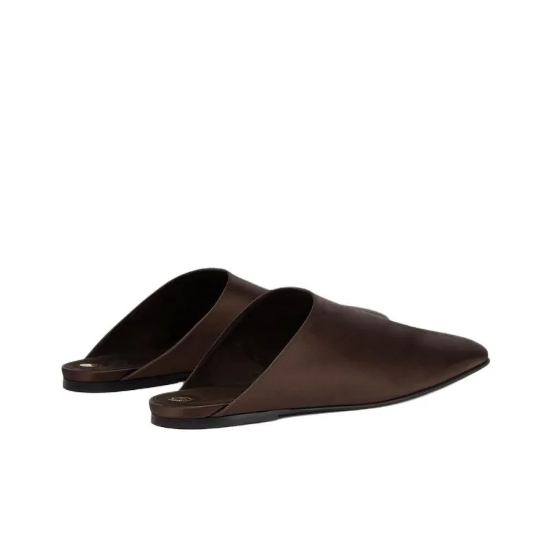 Loro Piana Closed Toe Slippers Women's Red Brown-4
