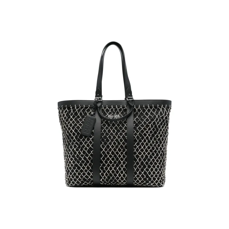 KENZO Logo Patch Net Overlay Tote Bag-0