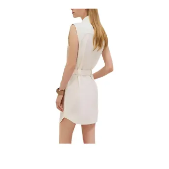 HERMES Sleeveless Dress Women's White