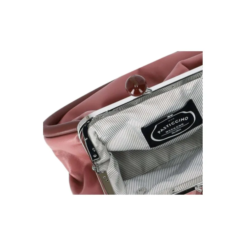 WEEKEND MaxMara Nappa Leather Handheld Shoulder Bag Small Size Women's Pink-2