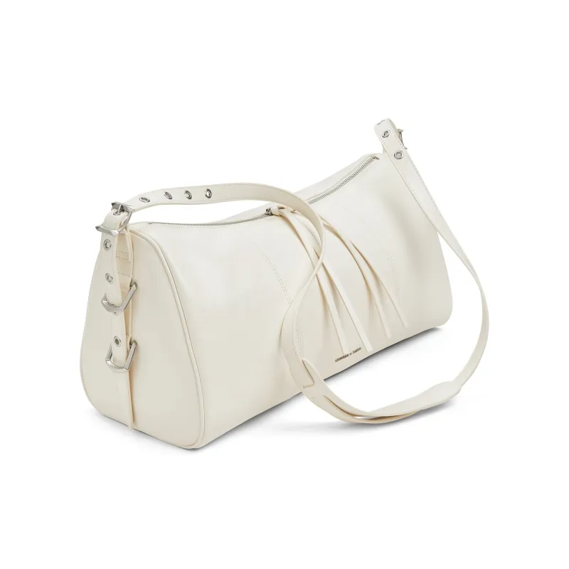 CHARLES&KEITH PU Shoulder Bag Tubas Women's Noir Black/Cream Milk White-6