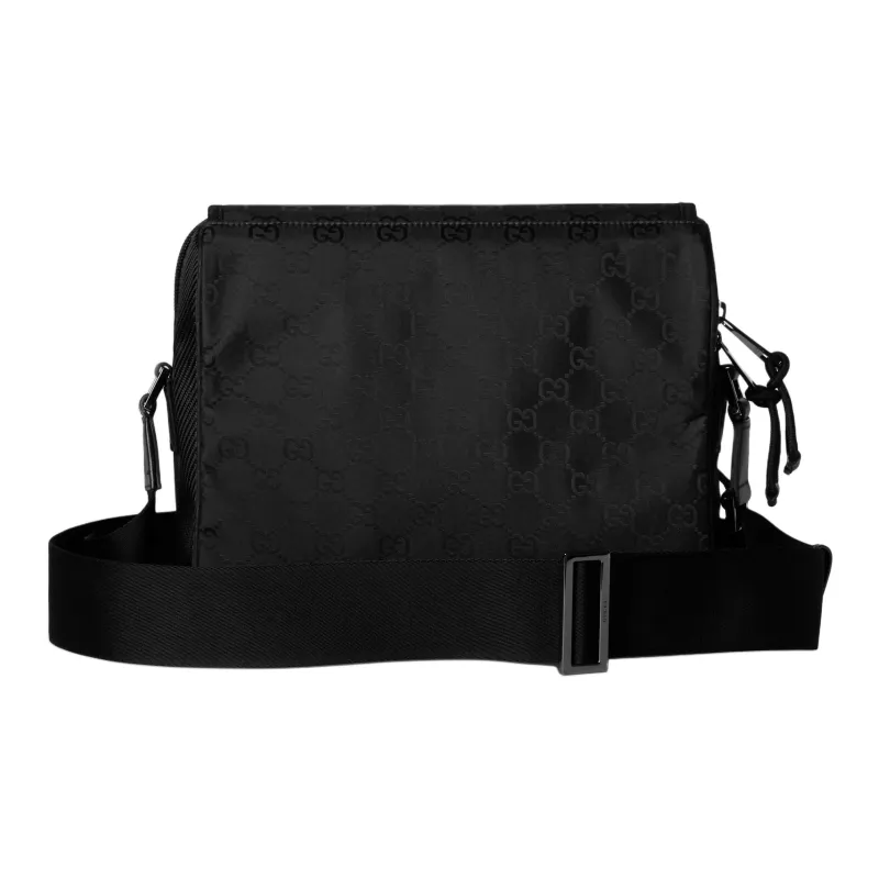GUCCI Nylon Shoulder Bag, Crossbody Bag Medium Size Men's Black-3