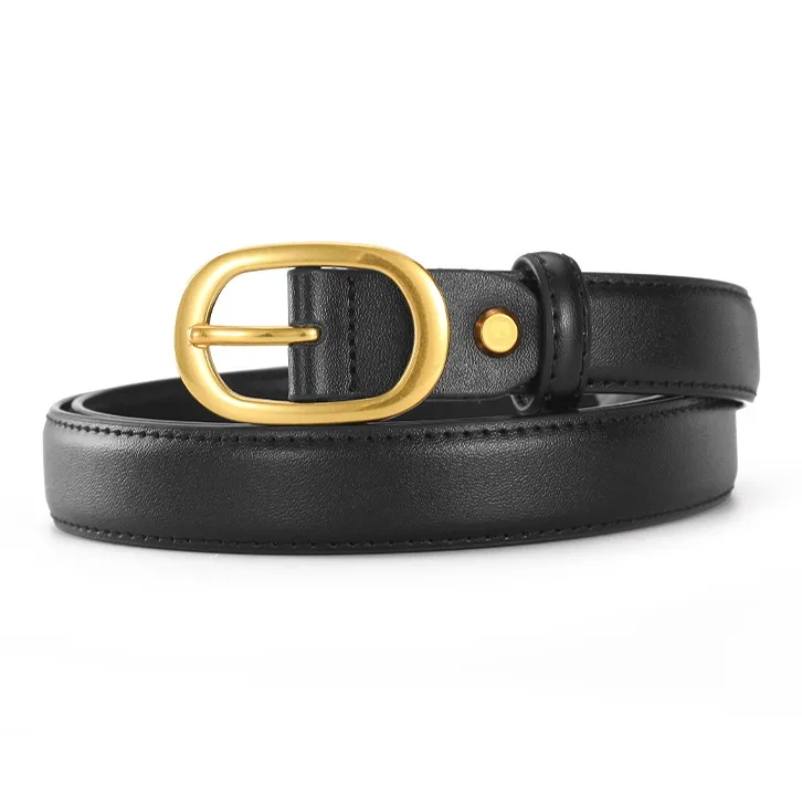 AOKANG Split Cow Leather Cow Split Leather Belts Women's 2.4cm-0