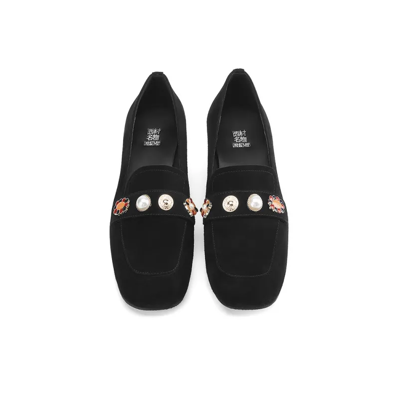 XICUNMINGWU Loafers Women's Black-3