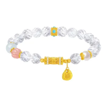 CHOW TAI SENG S925 Silver Pearl Agate, Crystal Bracelets Women's