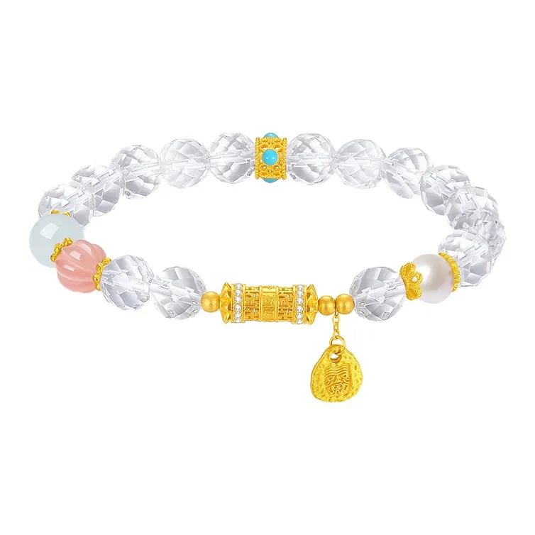 CHOW TAI SENG S925 Silver Pearl Agate, Crystal Bracelets Women's-0
