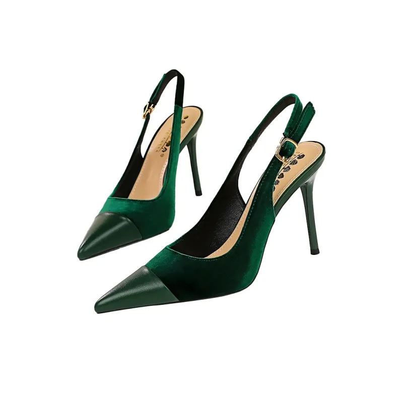 QITUMAUL Slim Heel High Heels 9.5cm Women's-8