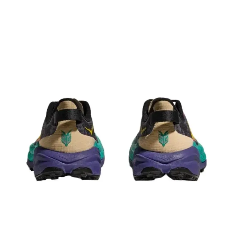 HOKA ONE ONE Speedgoat 6 Lightweight Low Top Running Shoes Women's Black Green Purple-4