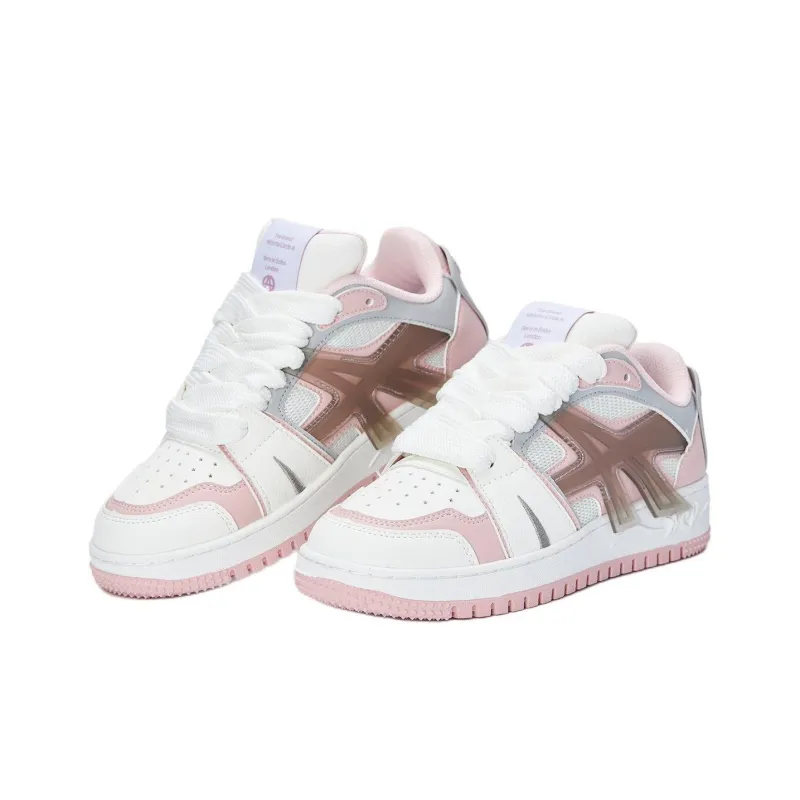 Acupuncture LOLA SNEAK Low-Top Skateboard Shoes Women's White Pink-2