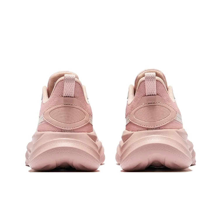 Erke Cushioning Breathable Rebound Low Top Casual Running Shoes Women's Pink White-3