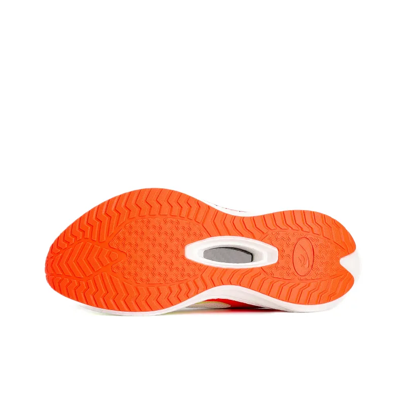 XIDELONG Slip Resistant Breathable Low Top Carbon Plate Popcorn Casual Running Shoes Men's White Green Orange-4