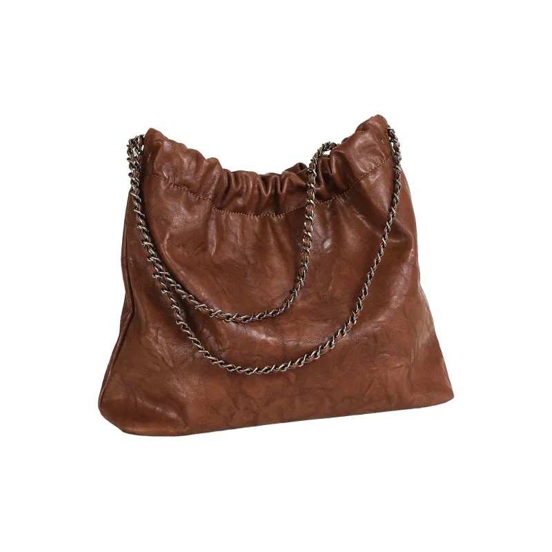 TOUTOU Synthetic Leather Shoulder Bag Regular Women's Chocolate Brown-3