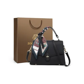 ZOOLER Top Grain Cow Leather Handbag, Crossbody Bag Regular Women's Black