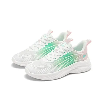 Warrior Cushioning Lightweight Breathable Quick Dry Low Top Running Shoes Women's Pink Green White