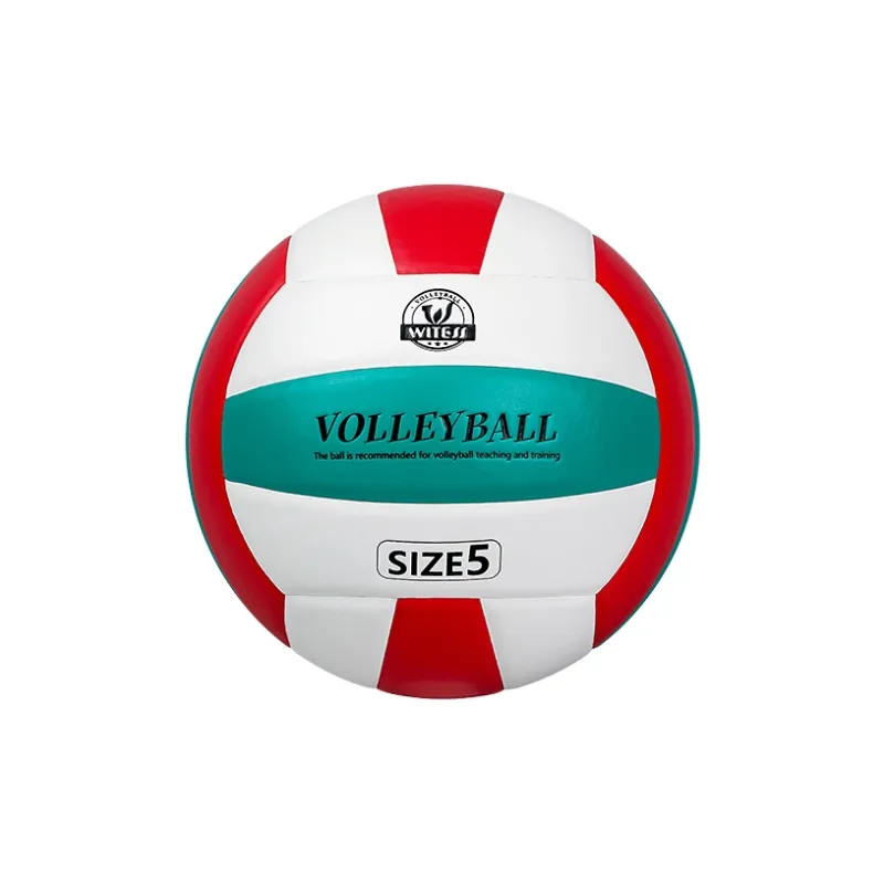 WITESS PU Soft Leather Size 5 Volleyball Unisex Red And Green Color Scheme-3