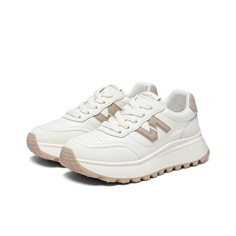 Golden Silk Rabbit Cushioned Slip Resistant Height Increasing Low Top Chunky Sneakers Women's-3
