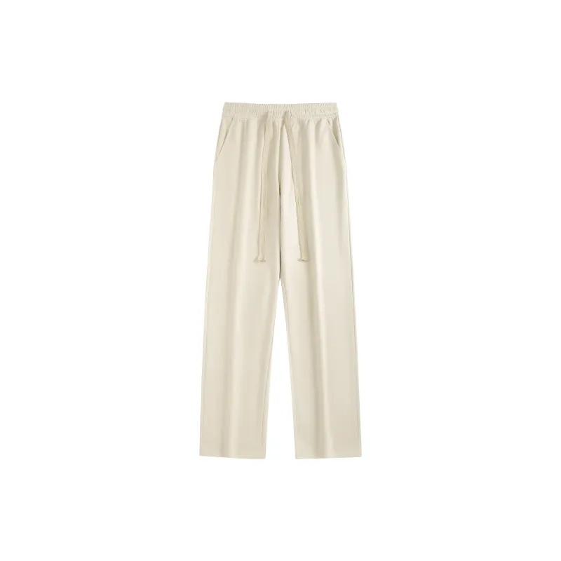 GWAF Classic Basic Solid Color Versatile Minimalist Style Drawstring Lace Up Casual Straight Fit Pants Unisex-13