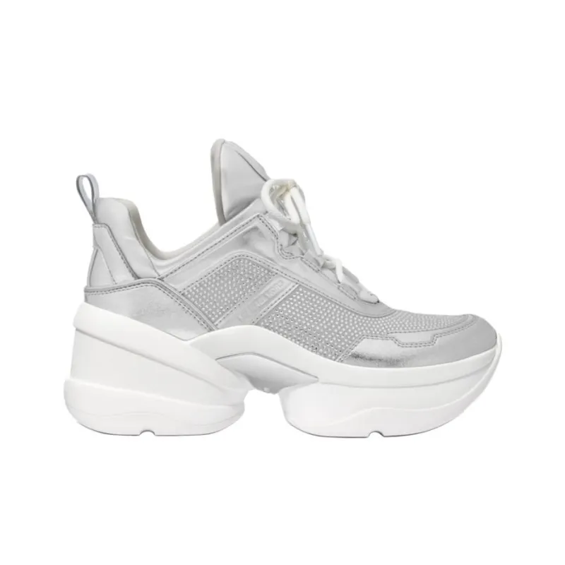 MICHAEL KORS Olympia Low Top Casual Shoes Women's Silver-1