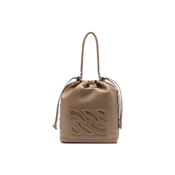 Casadei Calfskin Bucket Bag Handbag Women's Brown