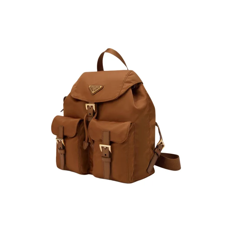 PRADA Re Edition Blended Material Backpack Trumpets Women's Brown-1