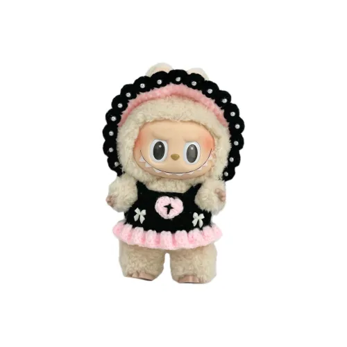 Modified Baby POP MART THE MONSTERS Heartbeat Macaron Vinyl Face Pink Ink Sniper Hang Tag Box Labubu Height 17cm