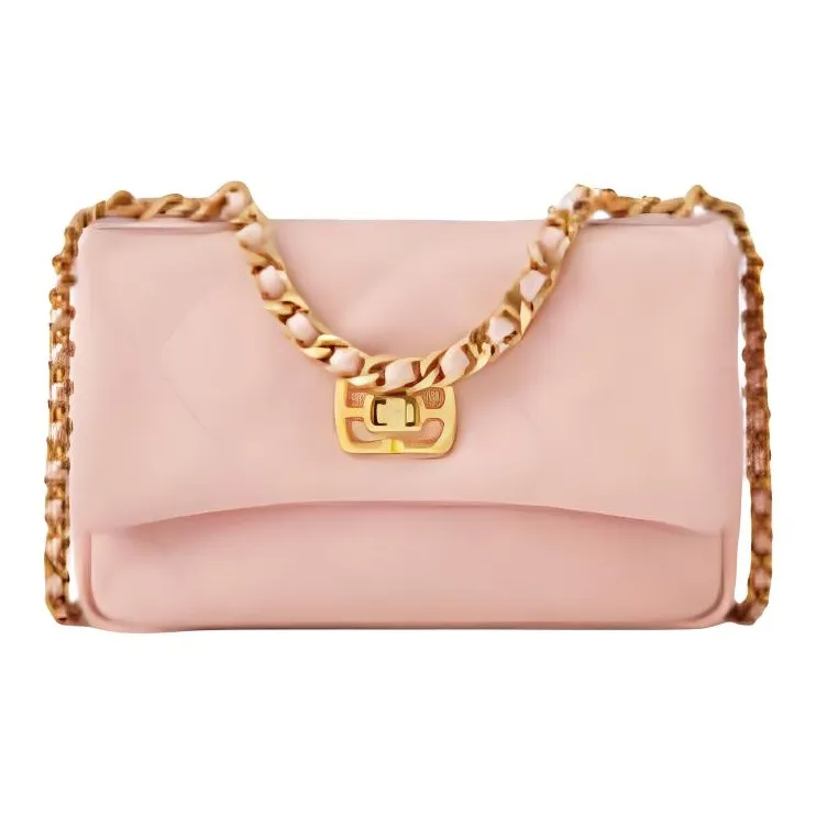 ELLE Cow Head Leather Handbag Shoulder Bag Crossbody Bag Medium Size Women's Black/White/Cherry Blossom Pink-8
