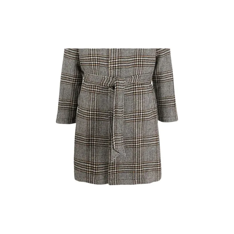 Tagliatore Check print Tie waist Single breasted Coat-5