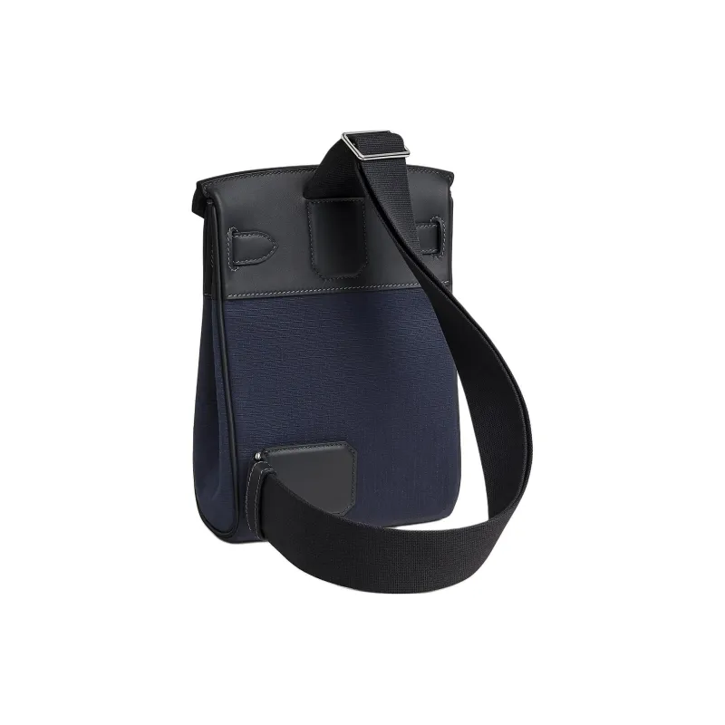 HERMES Hac A Dos Bivouac CanvasSwift Calfskin Sling Bag Small Size Men's Marine Blue & Navy Blue-2