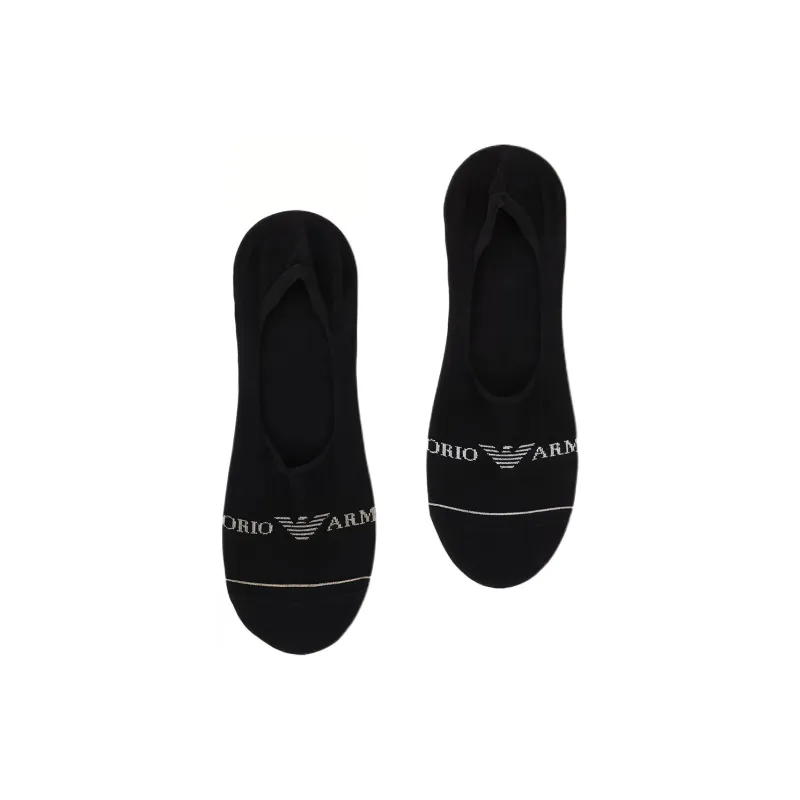 EMPORIO ARMANI FW24 No Show Socks Men's 3 Pack Black-2