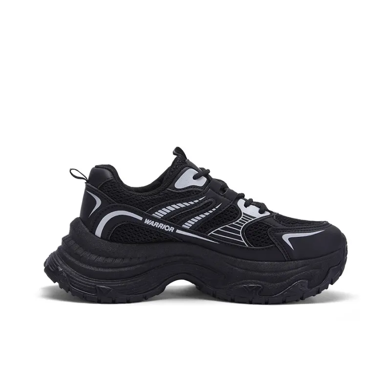 WARRIOR Chunky Sneakers Women's Low Top Black-2
