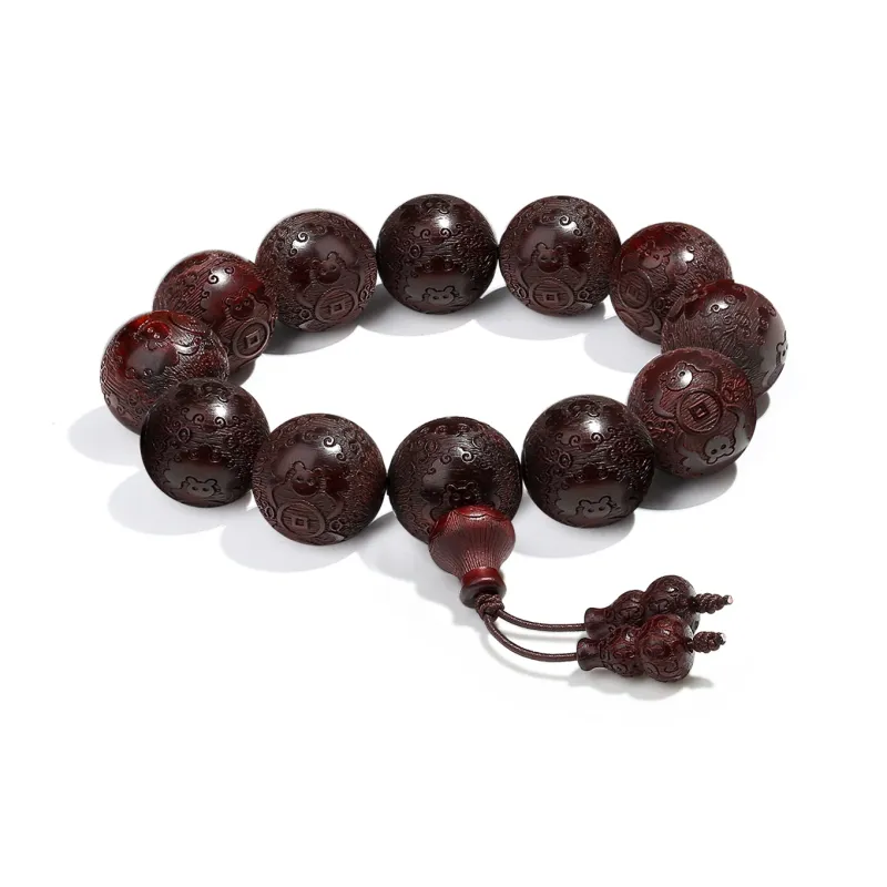 PUTUOSHANWENCHUANG Rosewood Bracelets Unisex-3