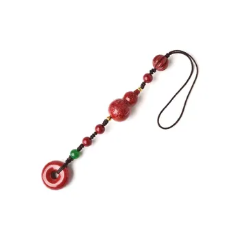 Lingfei Reconstructed Cinnabar Pendants Unisex
