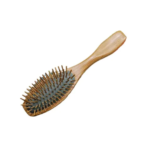 XIBI Green Sandalwood Wooden Comb With Air Cushion, Perfect For Long Hair Styling At Home Massage Scalp