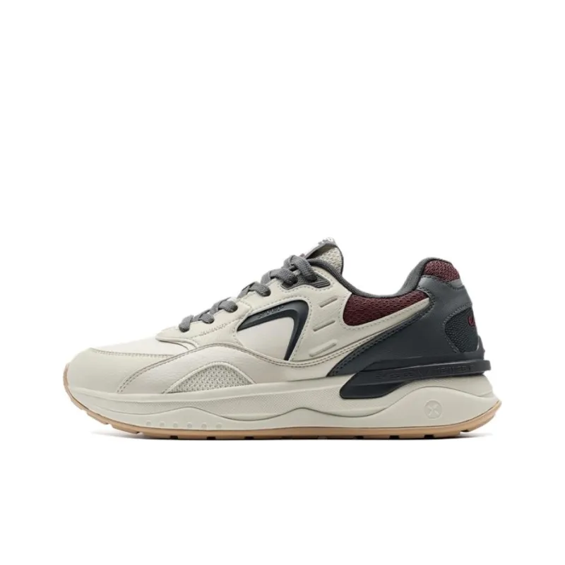 XTEP Lightweight Height Increasing Coverage Low-Top Casual Shoes Men's Tea White Ash-0