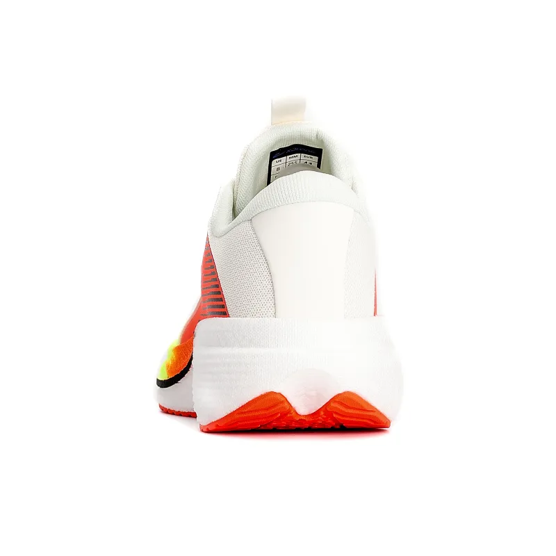 XIDELONG Slip Resistant Breathable Low Top Carbon Plate Popcorn Casual Running Shoes Men's White Green Orange-3