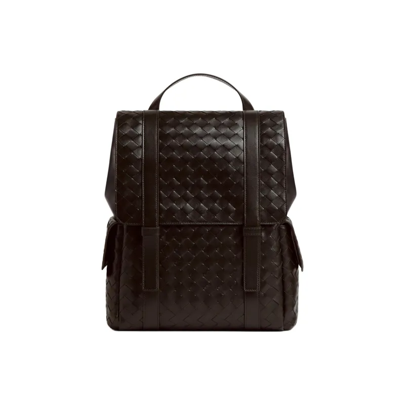 Bottega Veneta Calfskin Backpack Men's Brown-0