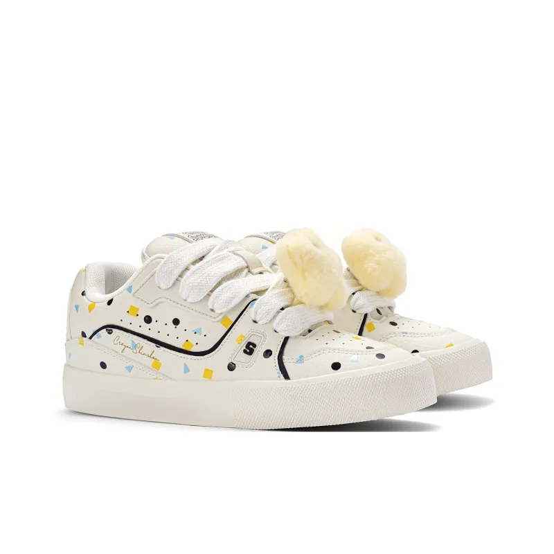 Crayon Shinchan x MINISO Low-Top Skateboard Shoes Unisex Beige Apricot-4